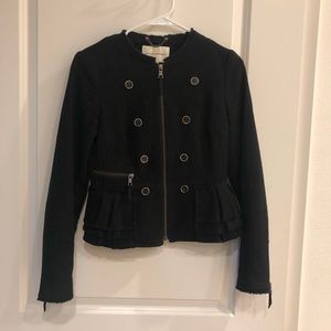 Black Banana Republic blazer w/ button & ruffles